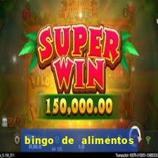 bingo de alimentos saludables para imprimir